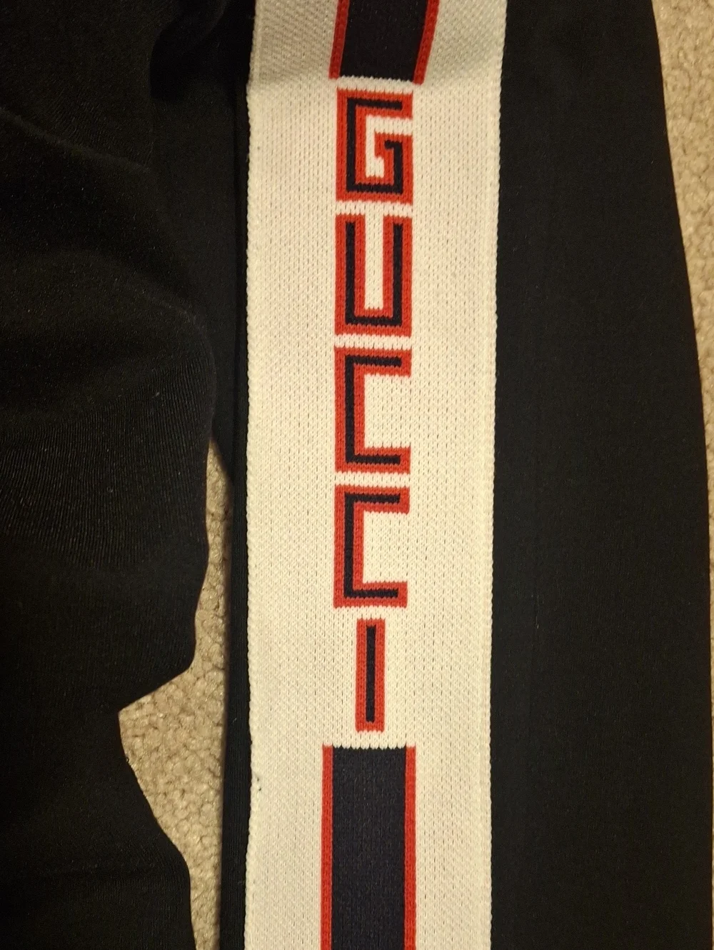 Gucci Black Track Jacket & Pants Set with Signature Stripes